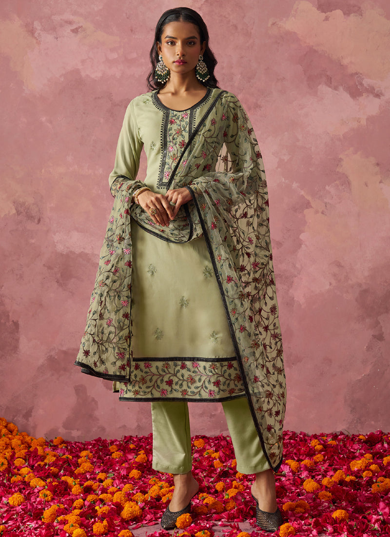 Vegaa Fashion Beige Georgette Embroidered Salwar Suit - Distacart