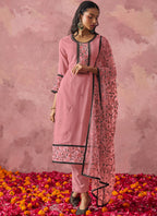 Vegaa Fashion Light Pink Georgette Embroidered Salwar Suit - Distacart