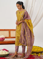 Vegaa Fashion Yellow Organza Embroidered Party Wear Suit - Distacart