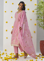 Vegaa Fashion Baby Pink Organza Embroidered Salwar Suit - Distacart