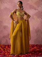 Vegaa Fashion Yellow Georgette Handwork Western Wear Suit - Distacart