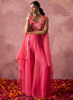 Vegaa Fashion Pink Georgette Handwork Western Wear Suit - Distacart