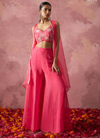 Vegaa Fashion Pink Georgette Handwork Western Wear Suit - Distacart