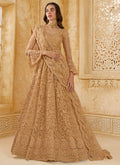 Vegaa Fashion Beige Net Thread Work Wedding Lehenga