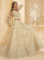 Vegaa Fashion Off White Net Thread Work Wedding Lehenga