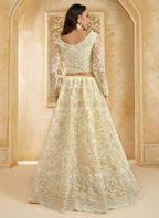 Vegaa Fashion Off White Net Thread Work Wedding Lehenga