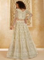 Vegaa Fashion Off White Net Thread Work Wedding Lehenga