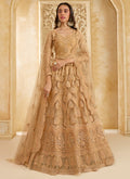 Vegaa Fashion Beige Net Thread Work Wedding Lehenga