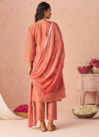Vegaa Fashion Rust Silk Zari Fancy Embroidered Designer Suit For Wedding - Distacart