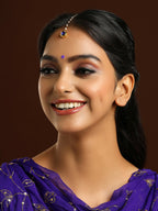 Ruby Raang Blue Meenakari Kundan Maang Tikka - Distacart