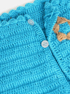ChutPut Hand knitted BlueBerry Wool Dress For Baby Girls - Blue