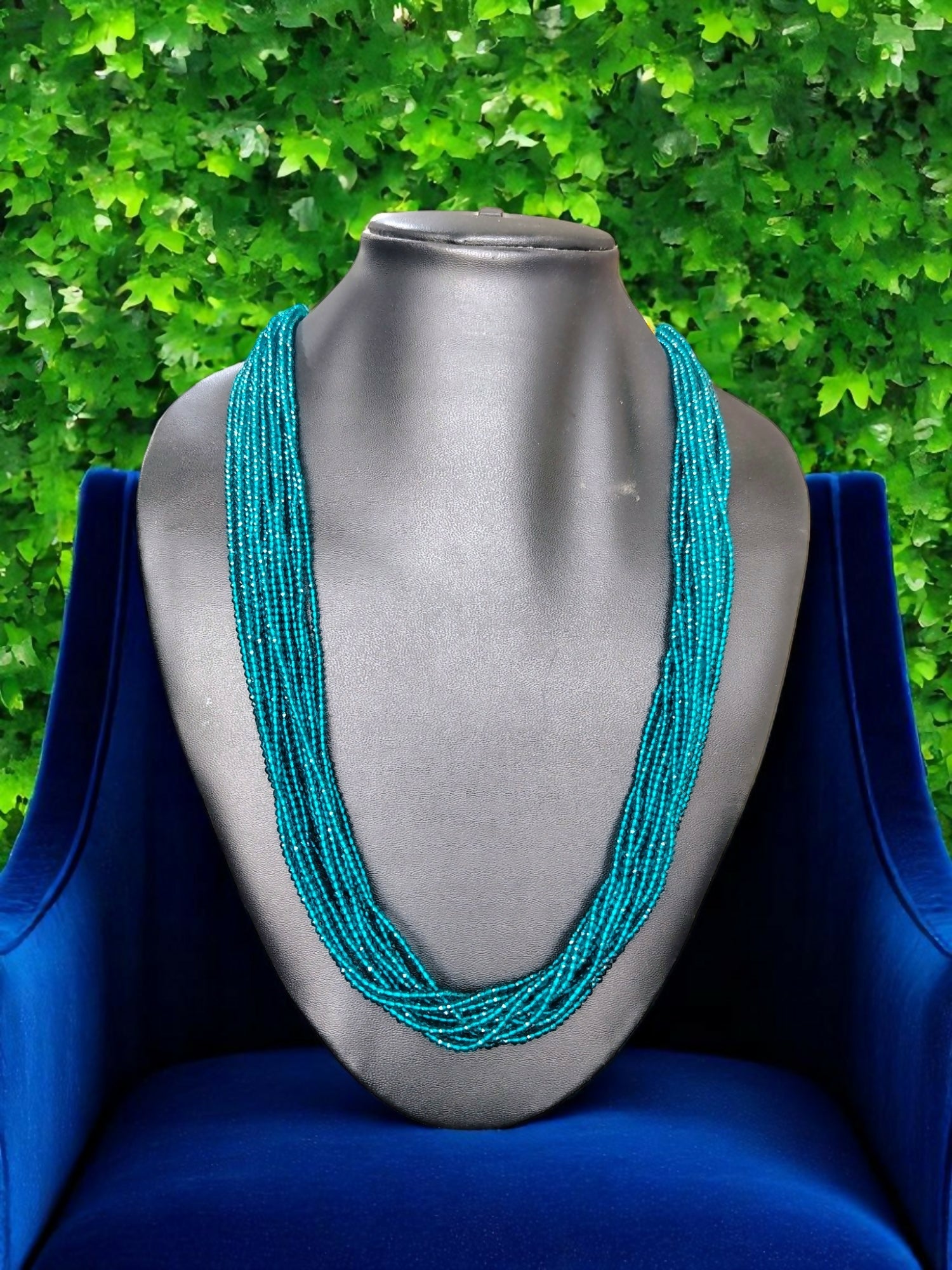 Inhanns Crystal Beads Luxe Edition – Multi-Layered Necklace - Sea Blue