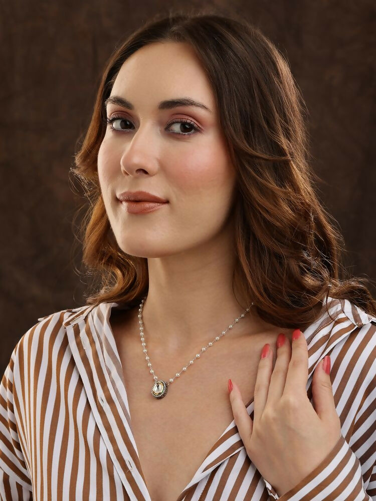Beaded Kundan Necklace - Ruby Raang