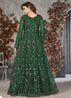 Vegaa Fashion Green Net Embroidered Anarkali Suit