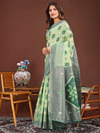 Shree Shyam Fashion Sajni Light Green Linen Cotton Saree