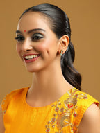 Ruby Raang Green Aventurine Kundan Studs - Distacart
