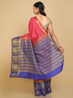 Kalamandir Bnarasi Silk Blend Pink Pashmina Saree
