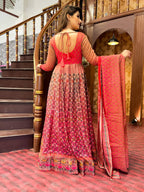 Partywear Designer Redpink Chanderi Suit - Anbazaar - Distacart