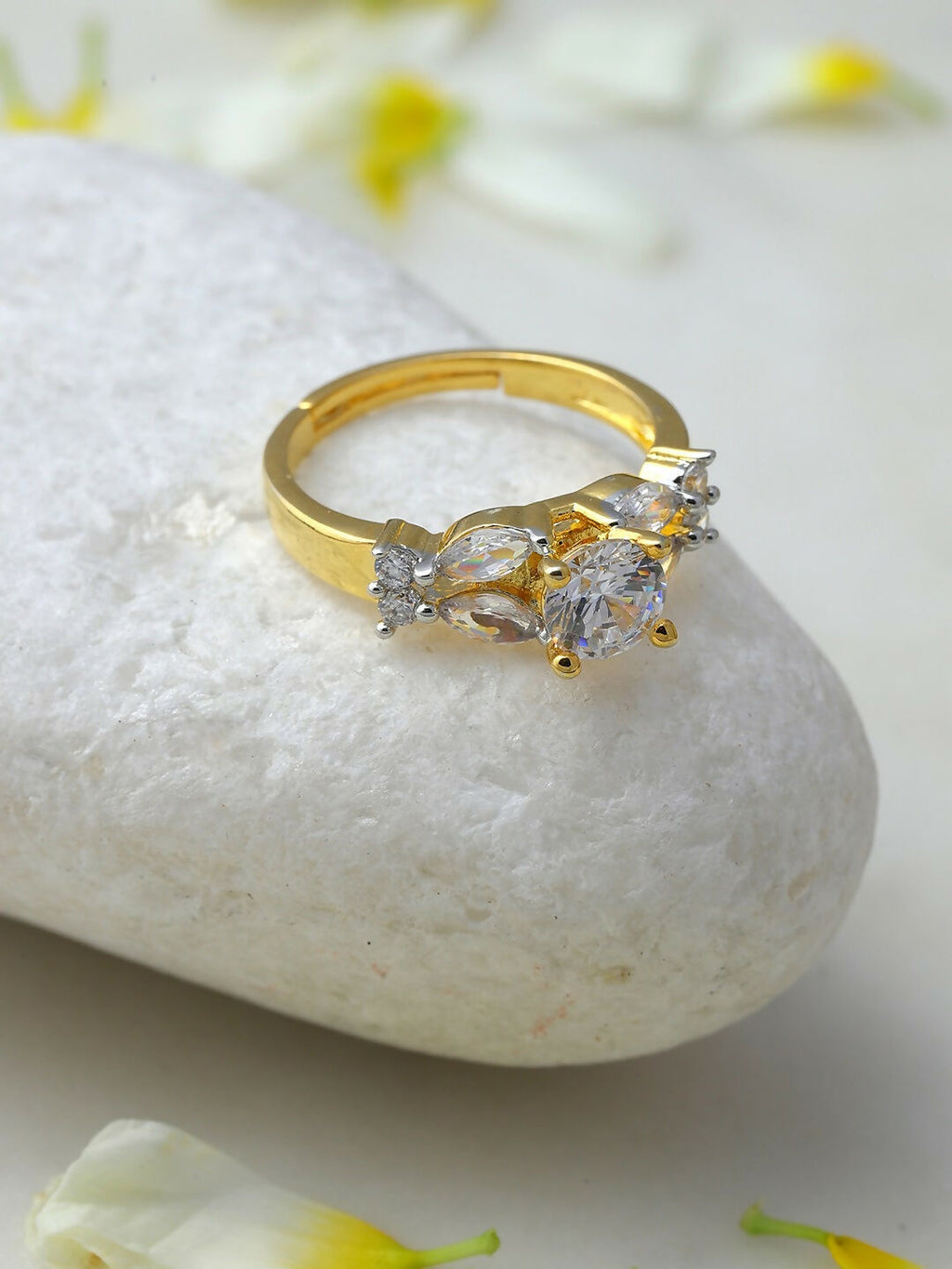 Diamond and Solitaire Ring- Ruby Raang