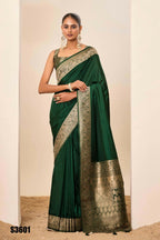 Green Dolla Silk Wevon Galla Designer Saree - Zeel