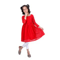 Akarshan viscose Lukhnowi Chikankari Anarkali kurta with Leggings - Red