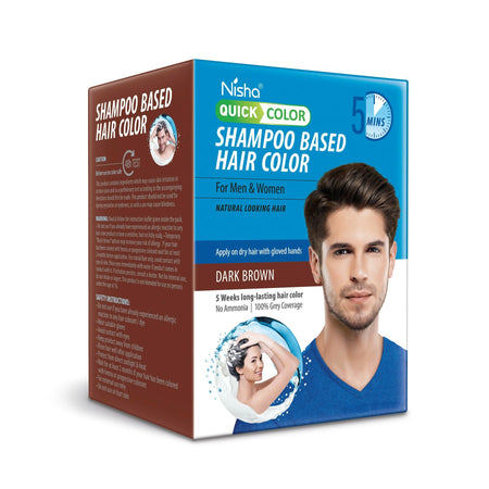 Nisha Quick Color Shampoo Hair Color,Dark Brown