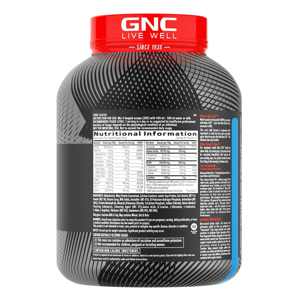 GNC AMP XXX Mass Gainer Boosts Lean Muscle Gains Flavour Vanilla