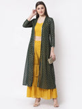 Myshka multi color Color Georgette Solid Top With Pant And Shrug Set