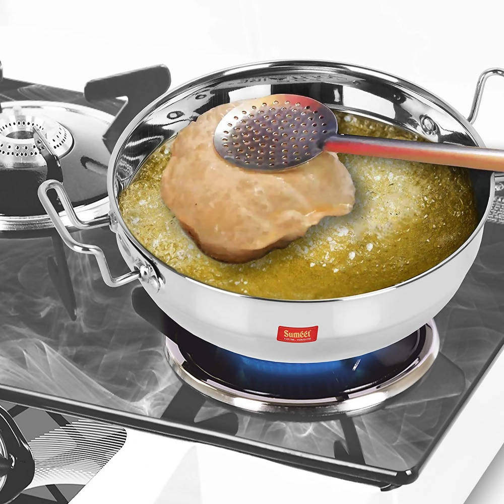 Sumeet Stainless Steel Kadhai Set with Lid and 5 Plates