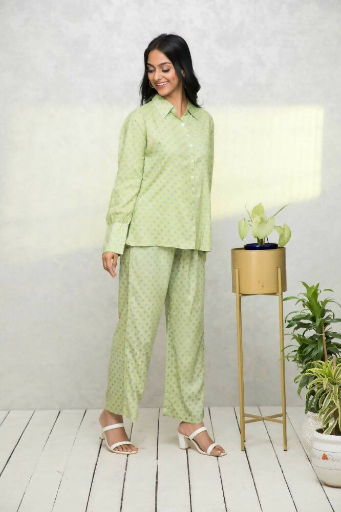 Myshka Women Green Printed Co-Ords - Distacart