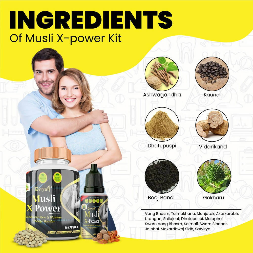 Divya Shree Musli X-Powder Capsule & Musli X-Power Oil Combo - Distacart