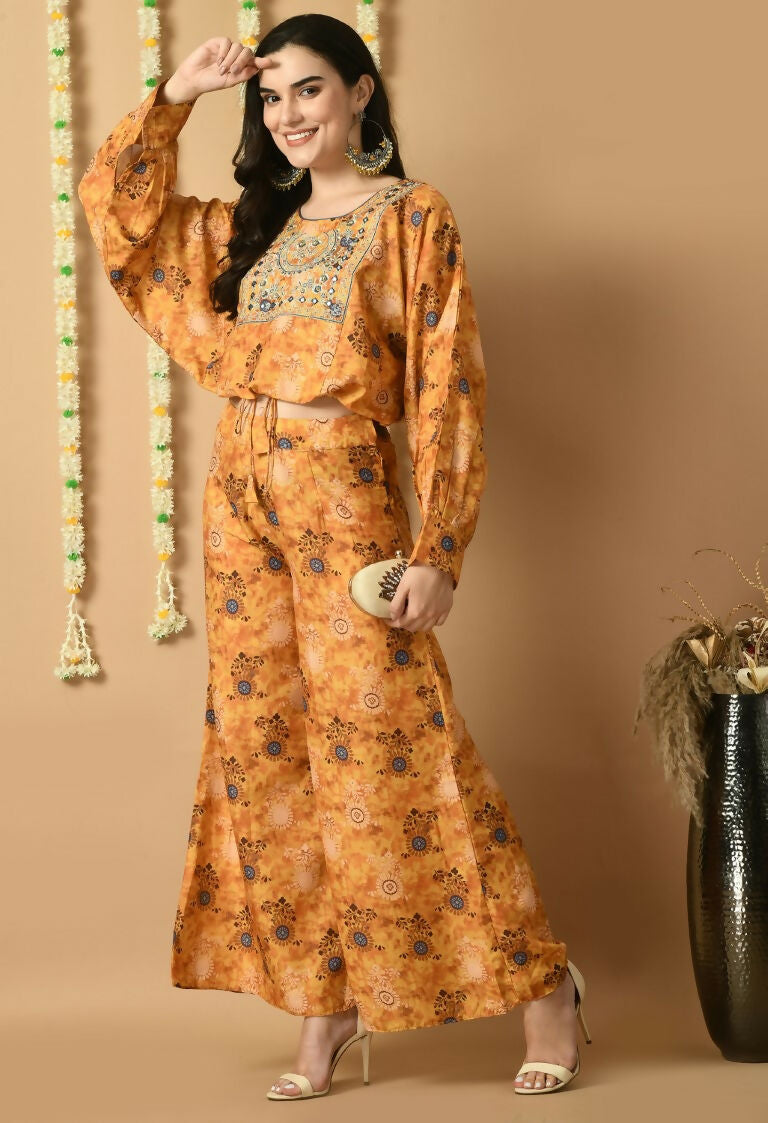 Joban Fashion Mustard Maslin Kurta Set