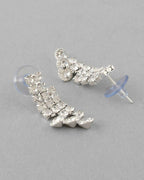VOJ Silver Plated AD Stone Studded Necklace With Earrings Jewellery Set