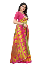 Vamika pink & green Printed Art Silk Saree