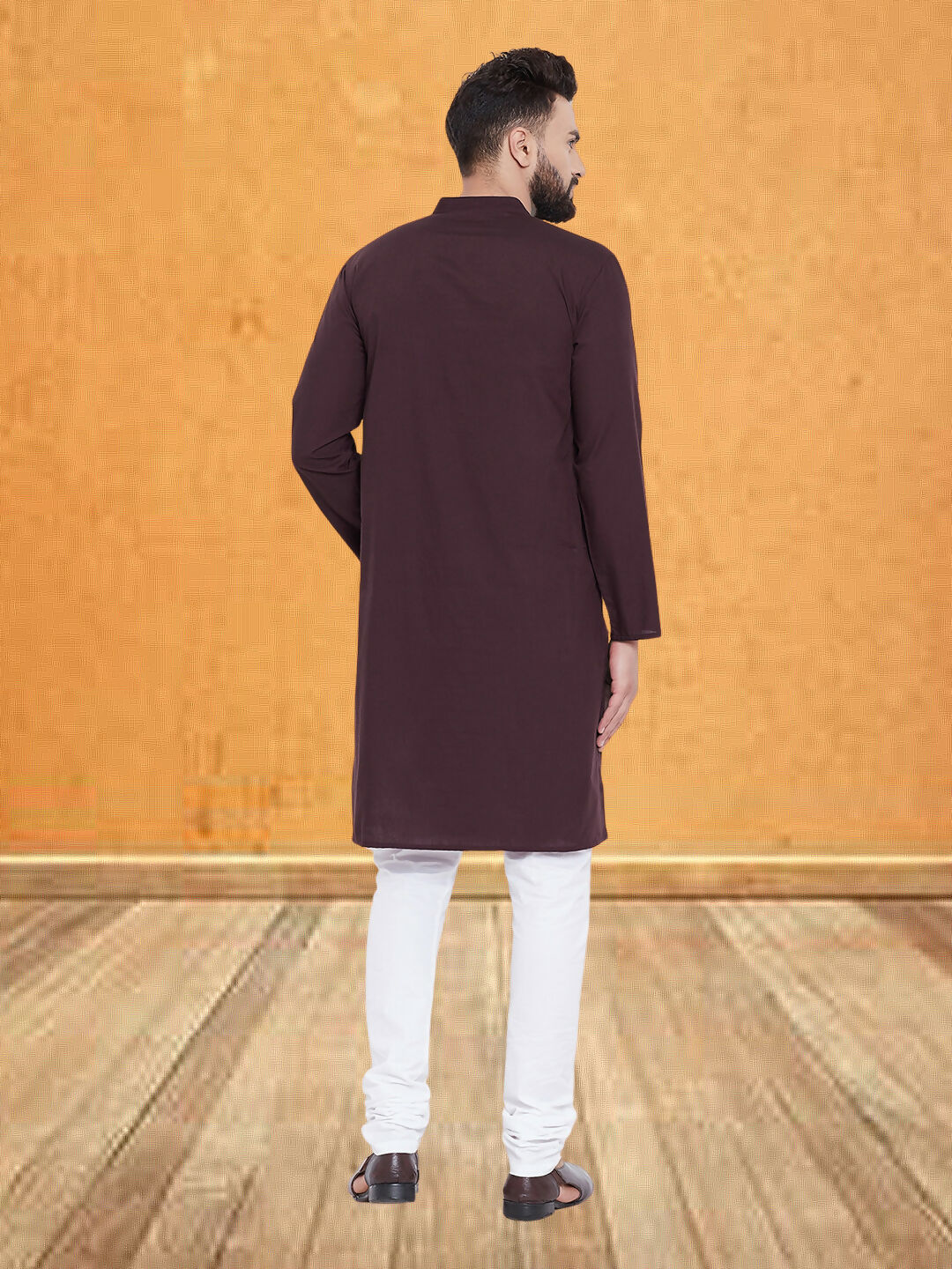Even Apparels Men's Pure Cotton Maroon Kurta