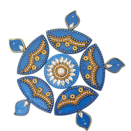 Kundan HandiKrafts Diya Rangoli Blue (Baby)