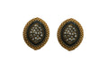 Joban Fashion Women Brass Golden Black Ad Earrings - Distacart
