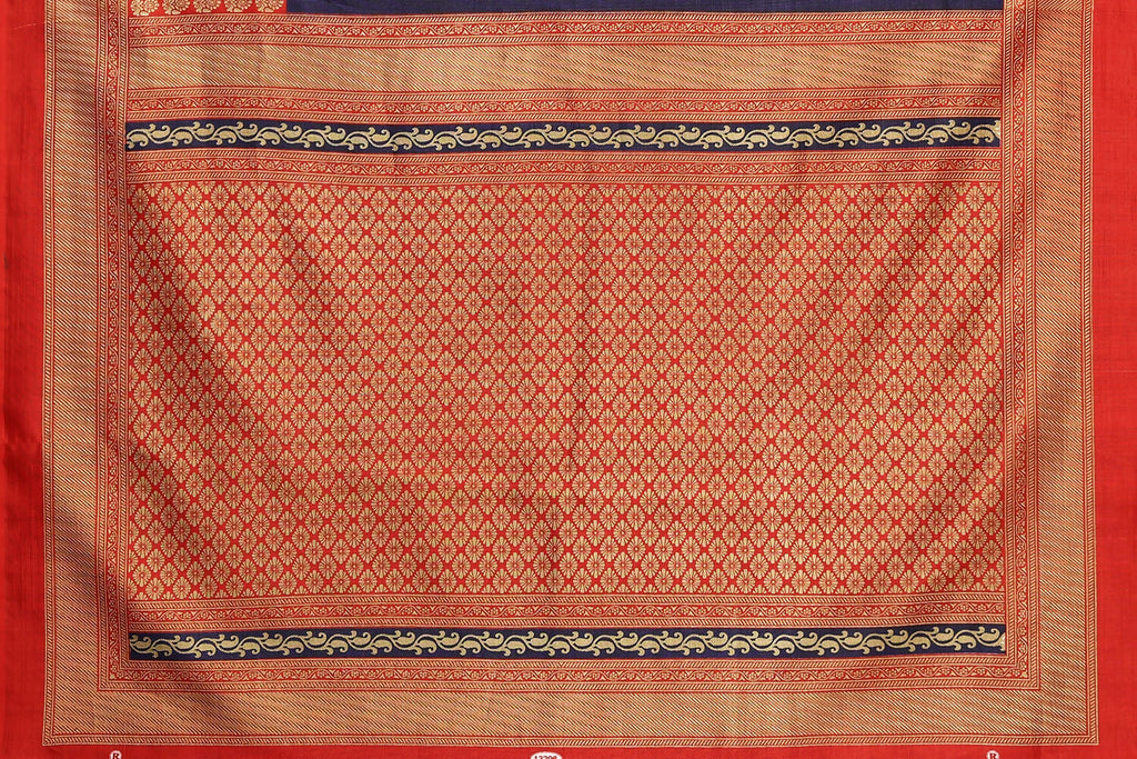 Vamika Navy Blue Printed Art Silk Saree