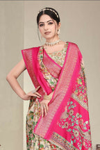 PR Fashion Multi Heavy Rich Cotton Silk Digital Print & Jacquard Saree