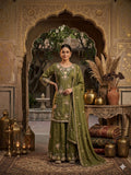 Stylish Designer Stitched Green Pure Viscose Crepe Embroidery Hand Work Stitched Sharara Suit - Anbazaar - Distacart