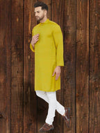 Even Apparels Yellowish Green Wedding Kurta - Green