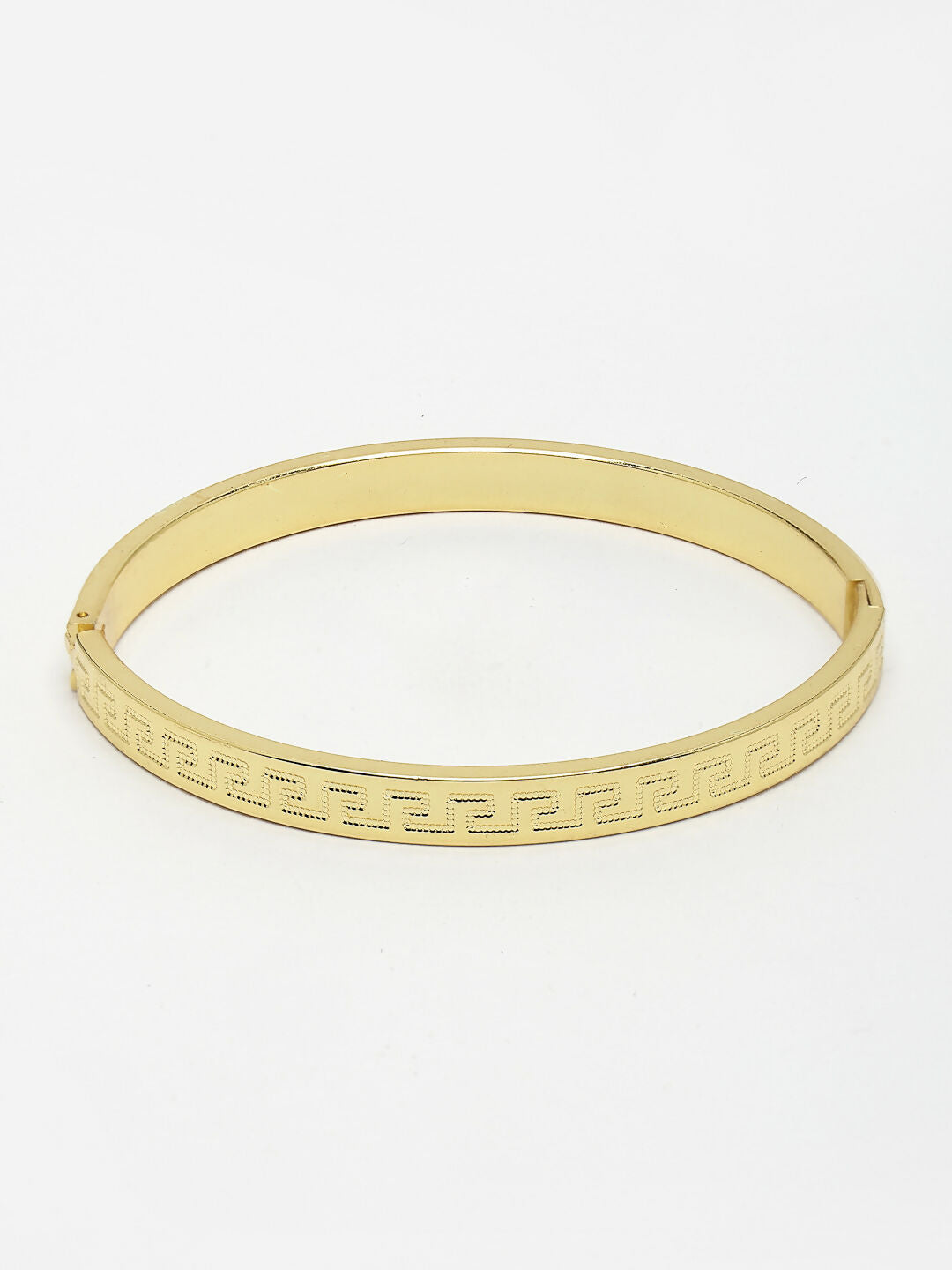 NVR Men's Gold-Plated Stainless Steel Kada Bracelet - Distacart