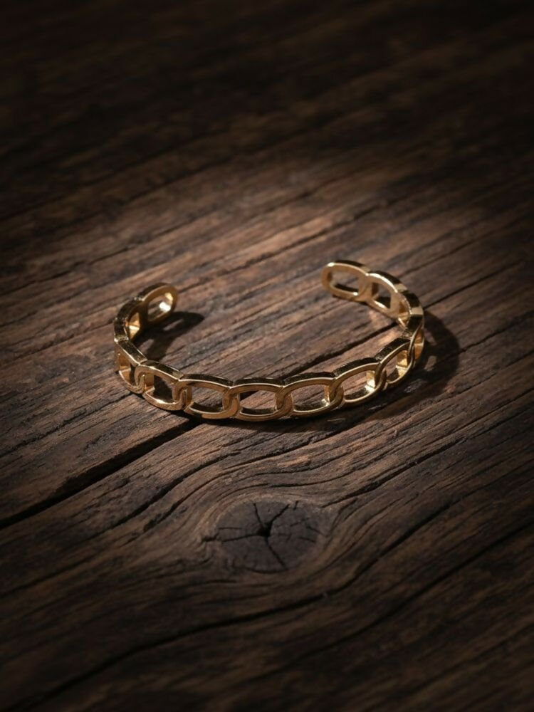 NVR Men's Rose Gold Plated Cuff Bracelet - Distacart