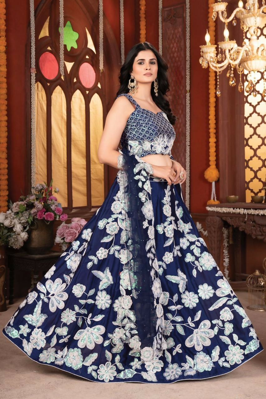 Eilara Flower Designer Lehenga For Wedding Reception