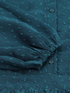 Janasya Teal Dobby Weave Kurta - Distacart
