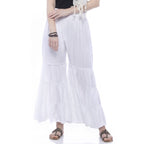 Mominos Fashion Reyon Cotton White Palazzo - Distacart