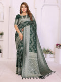 Aastha Fashion Green Georgette Silk Leheriya With Elegant Zari Weaving Saree - Distacart