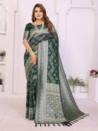 Aastha Fashion Green Georgette Silk Leheriya With Elegant Zari Weaving Saree - Distacart