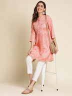 Peach Chiffon Paisley Printed Top - Himanshi