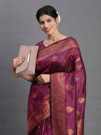 Shree Shyam Fashion Silk Purple Saree - Distacart